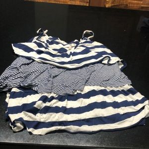 Just ginger blue and gray medium layered blouse